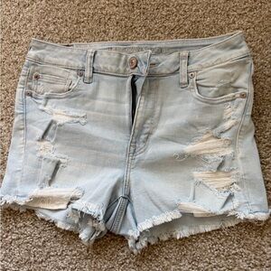 American Eagle Outfitters Light Wash Ripped Jean Shorts